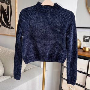 H&M knit navy mock neck sweater / NEW WITH TAGS!
